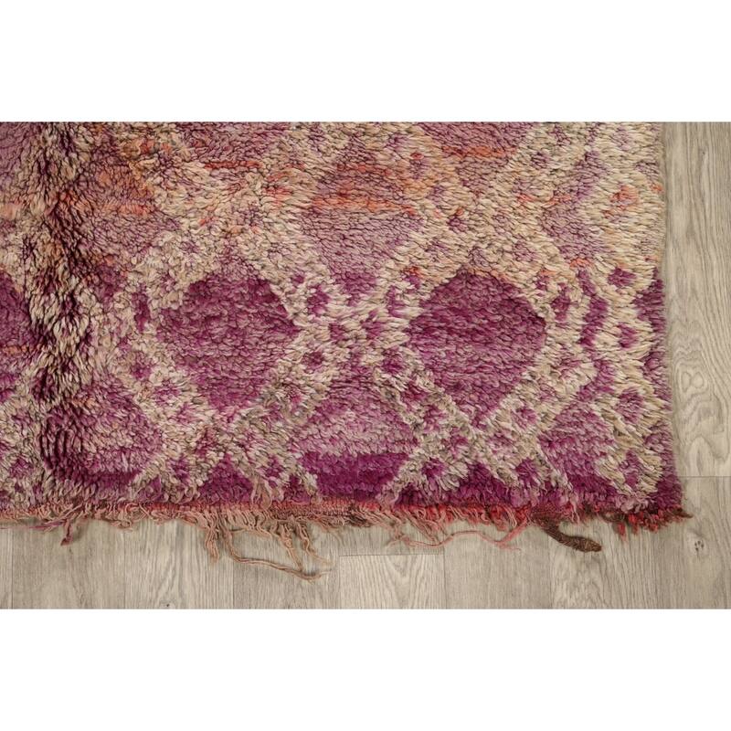 Antique Tribal Moroccan Area Rug Wool Hand-knotted Oriental Carpet - 5'8" x 11'3"