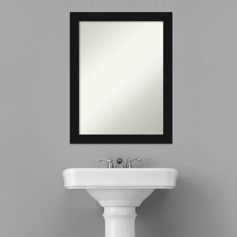Non-Beveled Bathroom Wall Mirror - Avon Black Frame