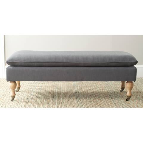 SAFAVIEH Hampton Grey Cotton Blend Pillow Top Bench - 51.8" x 20.7" x 19.1"