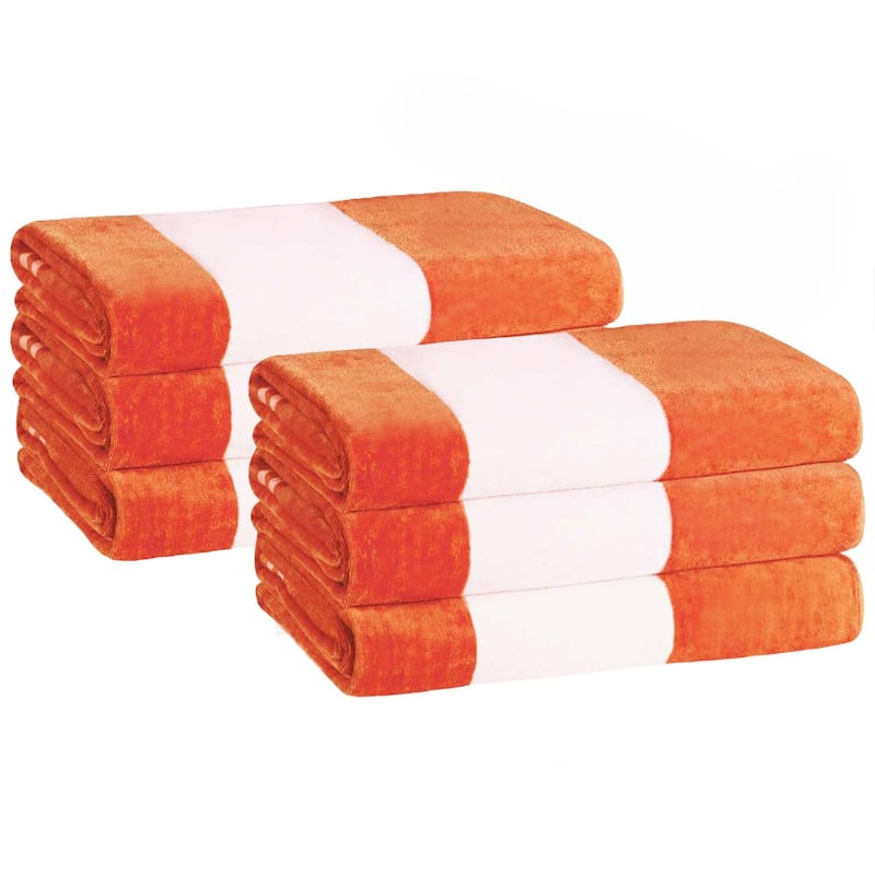 Cabana Stripe Oversized Cotton Beach 6 Piece Towel Set by Superior