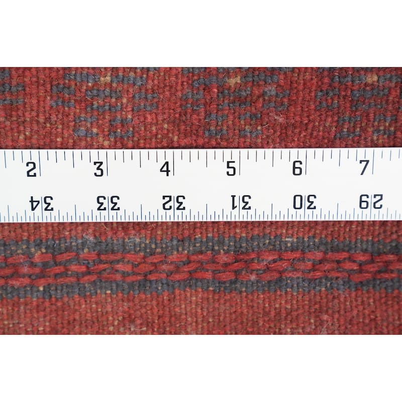 Hand Knotted Oriental 100% Wool Carpet Traditional Tribal Red Balouch Runner Rug - 7' 9'' X 2' 0''