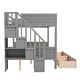 preview thumbnail 8 of 40, Stylish & Elegant Multi-function Twin over Full Bunk Bed with Shelfs, Staircase and 2 Drawers, Maximized Storage Space, Grey