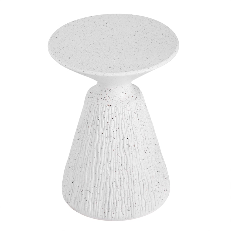 Christopher Knight Home - 15.50'' Retro Textured MGO Pedestal Side Table for Indoor and Outdoor Use - White Marble
