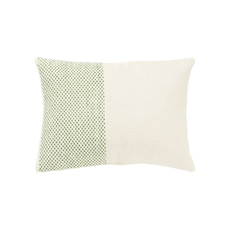 Rizzy Home Transitional Natural Decorative Pillow Cover 14"x20" - Natural / Green