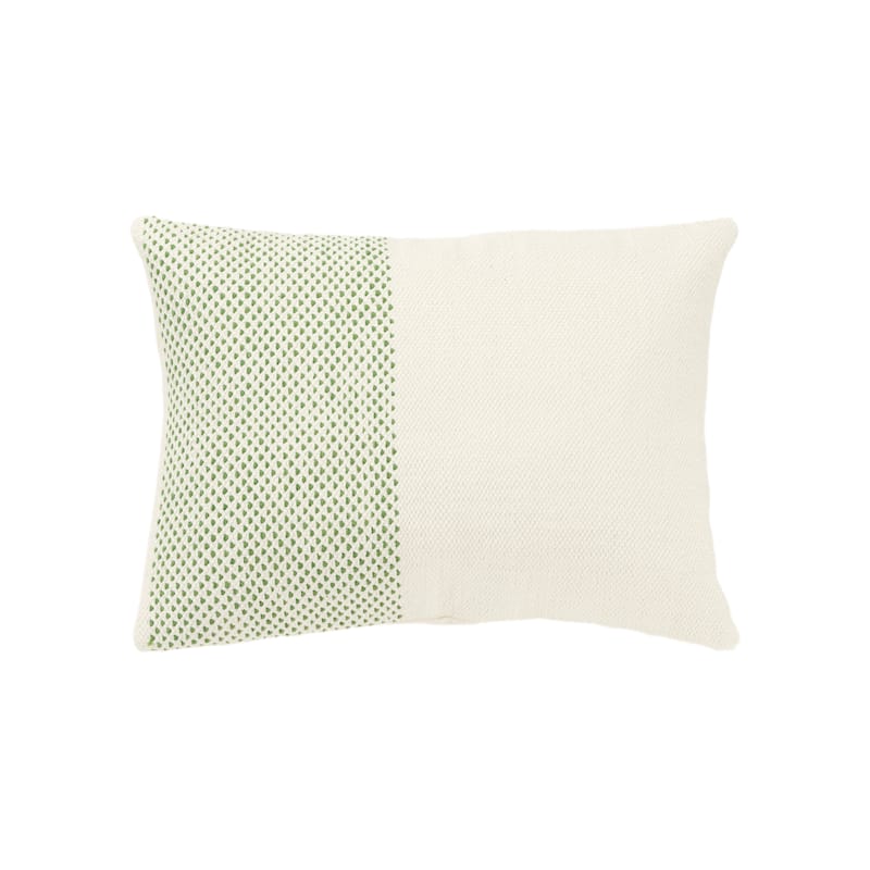 Rizzy Home Transitional Natural Down Filled Decorative Pillow 14"x20" - Natural / Green