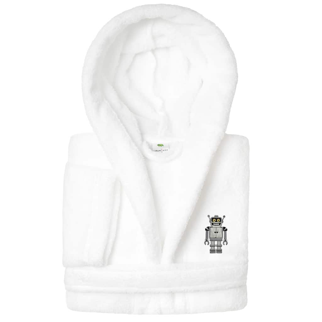 Sweet Kids 100% Polyester SUPER PLUSH Double Brushed Hooded Bathrobe - ROBOT