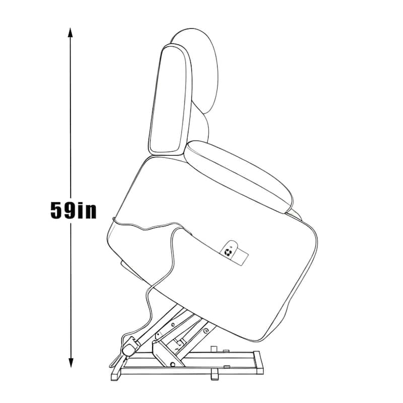 Chenille Power Lift Recliner Chair, Heavy Duty Recliner Chair with Heat & Massage, Lounge Chair with USB Ports & Cup Holders - Grey