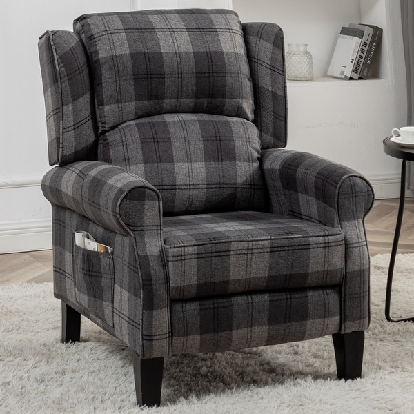 HOMYKA Polyested Upholstered Pushback Recliner Accent Chair