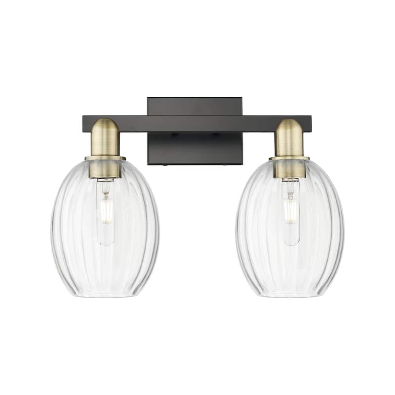 Innovations Lighting 716-2W-13-16 Preston Vanity Preston 2 Light 16" - Black Antique Brass / Clear