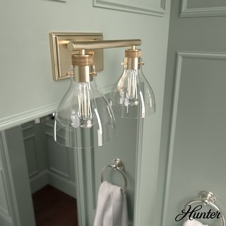 Hunter Van Nuys Bathroom Vanity Wall Light - Bathroom, Laundry - Transitional, Vintage, Farmhouse - Damp Rated!