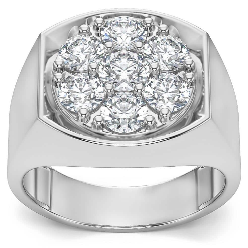 2Ct Diamond Men's Wedding Ring Anniversary Band in White, Yellow, or Rose Gold