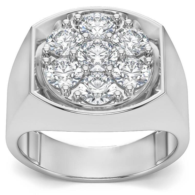 Bliss Diamond 2Ct Diamond Men's Wedding Ring Anniversary Band in White ...