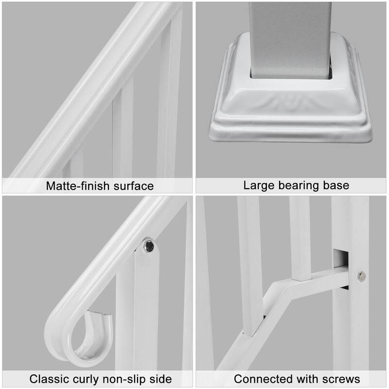 Outdoor Wrought Iron Handrail - White