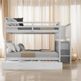 Full over Full Bunk Bed with Twin Size Trundle - Bed Bath & Beyond ...