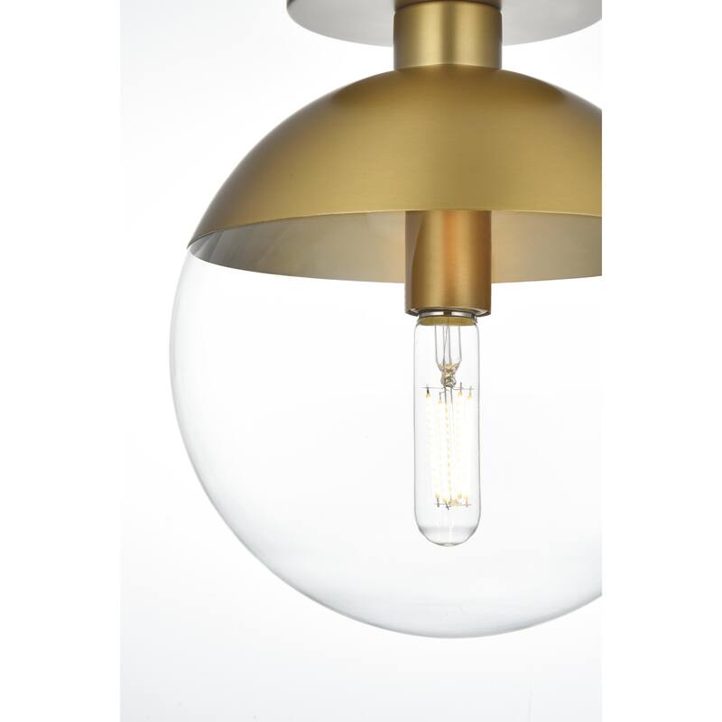 1-light 10-inch Glass Orb Flush Mount Light Fixture