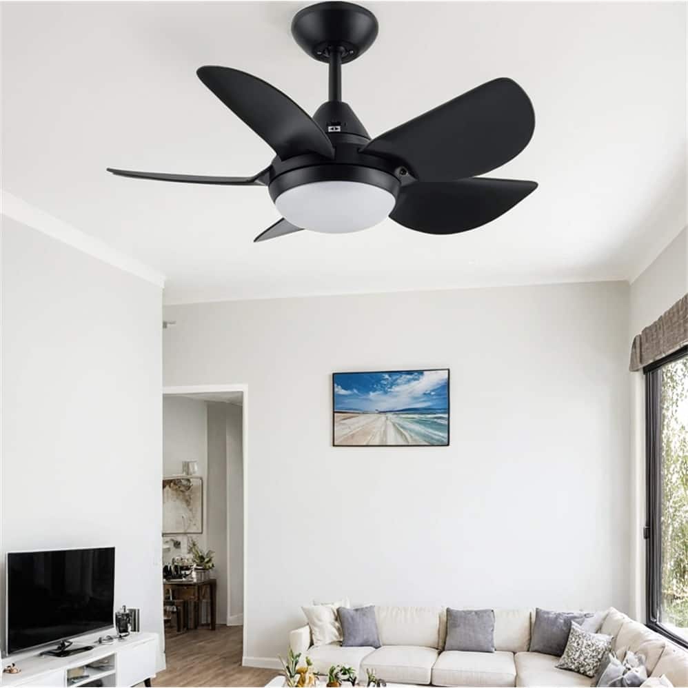 30 In Intergrated LED Ceiling Fan Lighting with Matte Black ABS Blade