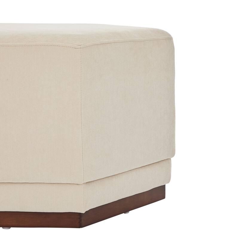 Christopher Knight Home - Nova Hexa Modern Upholstered Ottoman/ Foot Stool with Wooden Base
