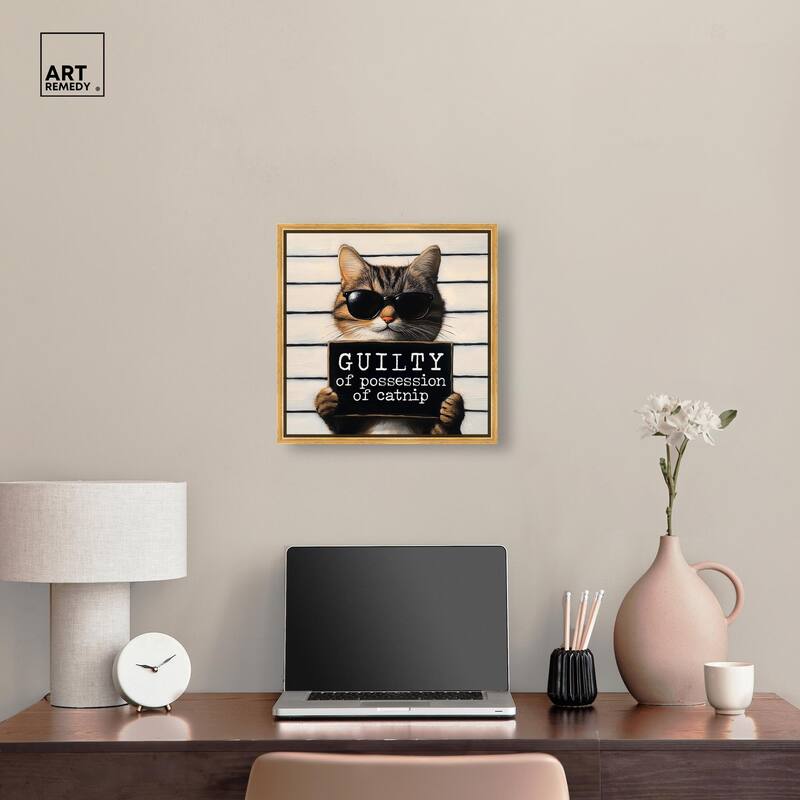 Guilty of Catnip Canvas by Art Remedy