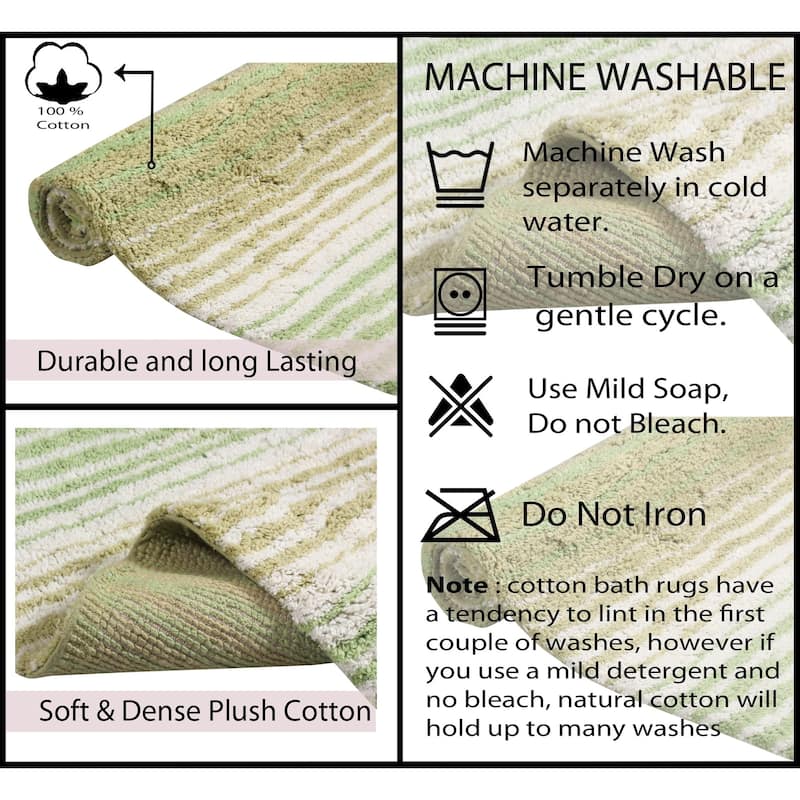 Gradiation Collection Absorbent Cotton Machine Washable Bath Rug