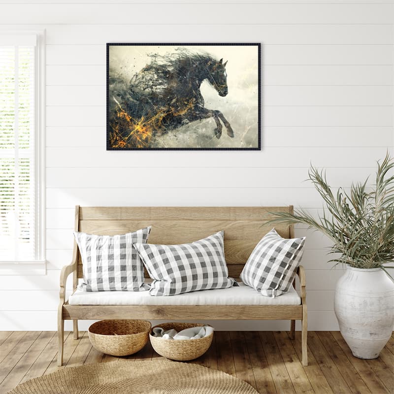 Horse No 15 by Rafal Kulik Framed Canvas Wall Art Print