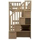preview thumbnail 24 of 24, Twin Size Loft Bed with Built-in Desk and Shelves, Kids Teens Storage Bed Frame with Cabinets and Staircase