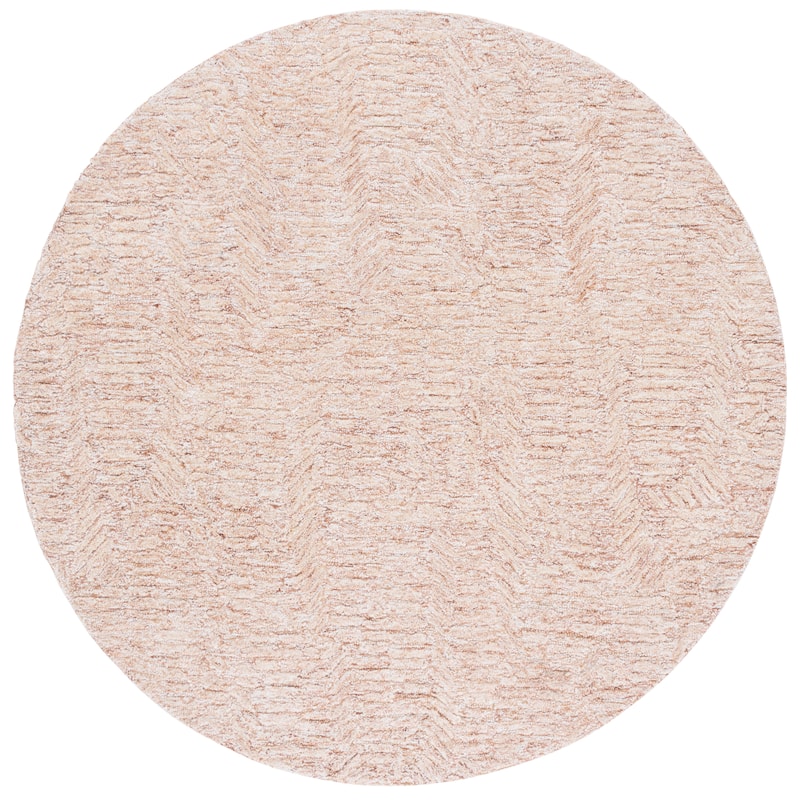 SAFAVIEH Handmade Pine Sigurasta Modern & Contemporary Wool Rug - 6' Round - Rust/Ivory