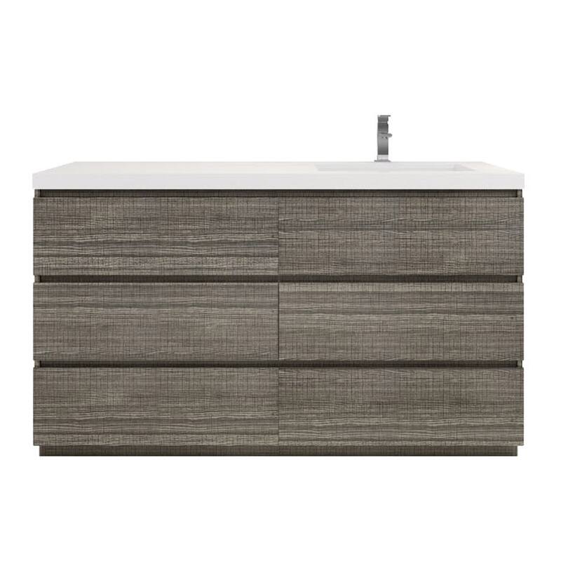 Aron 60'' Freestanding Vanity with Right Single Sink