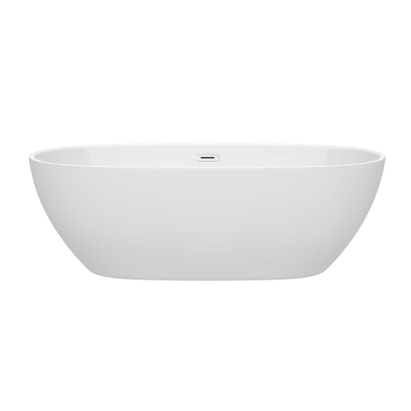 Wyndham Collection Juno 71-inch White Freestanding Soaking Bathtub