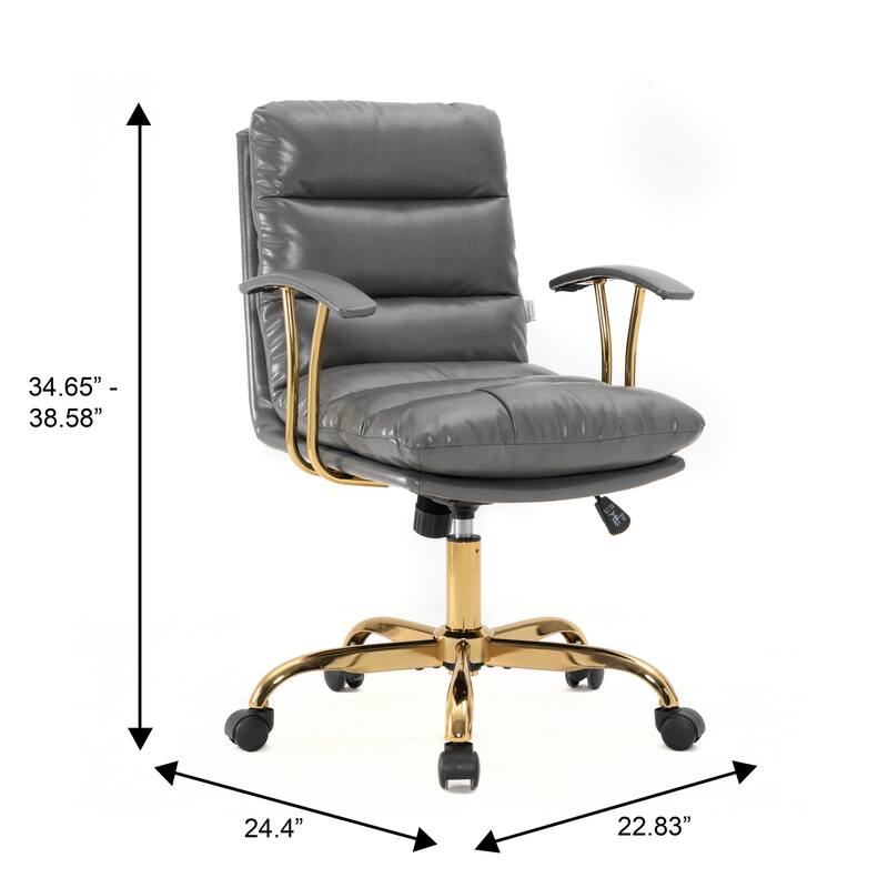 Regina Modern Executive Adjustable Office Chair Padded Leather with Tilt & 360° Swivel for Home Office Conference Work