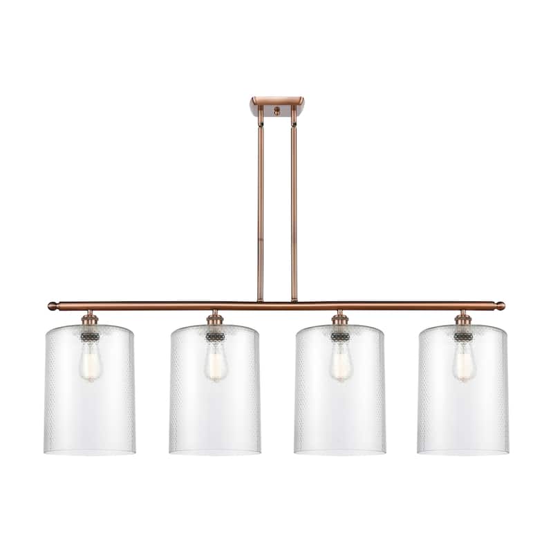 Innovations Lighting 516-4I-10-48-L Cobbleskill Linear Cobbleskill 4 - Antique Copper / Clear