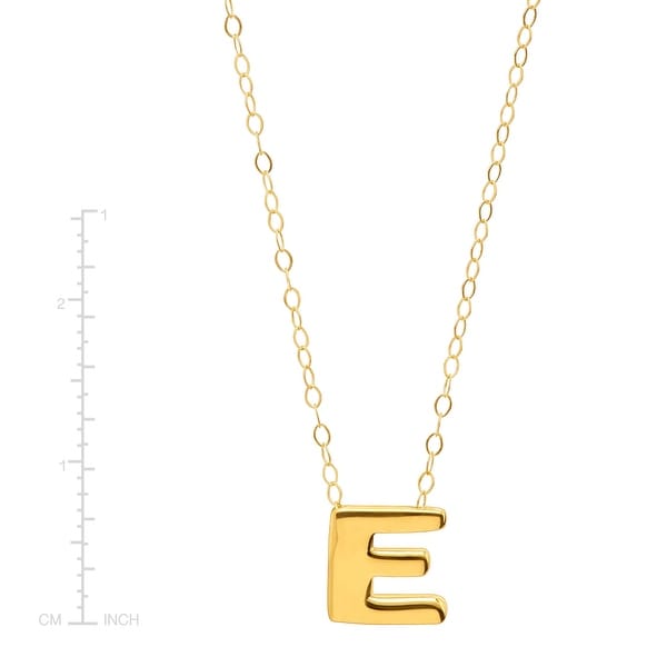 10k Yellow Gold Letter /"E/" Initial Diamond Disc Charm Pendant Necklace