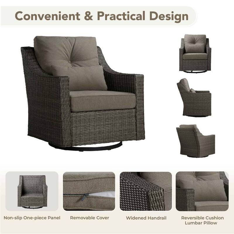 Spruce & Spring Murphy 8-Piece Outdoor Wicker Patio Furniture Conversation Sofa Sets