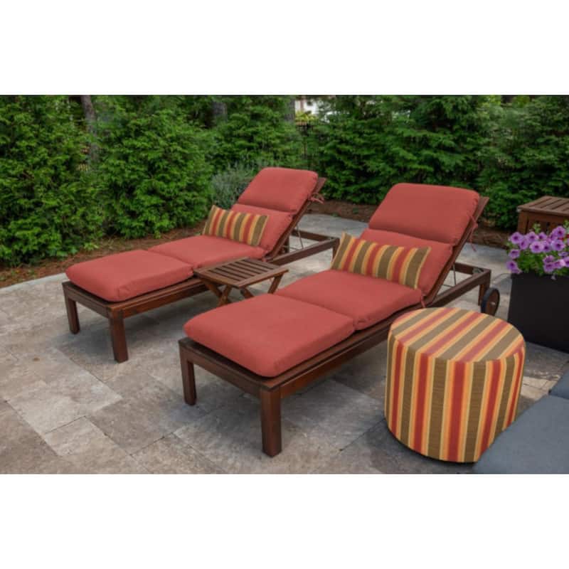 Casual Cushion Sunbrella® Fabric 1-Piece Outdoor Chaise Cushion, 22.5"W x 74"L - 22.5"W x 74"L