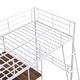 preview thumbnail 9 of 12, White Twin Size Metal Loft Bed with Desk and Shelves