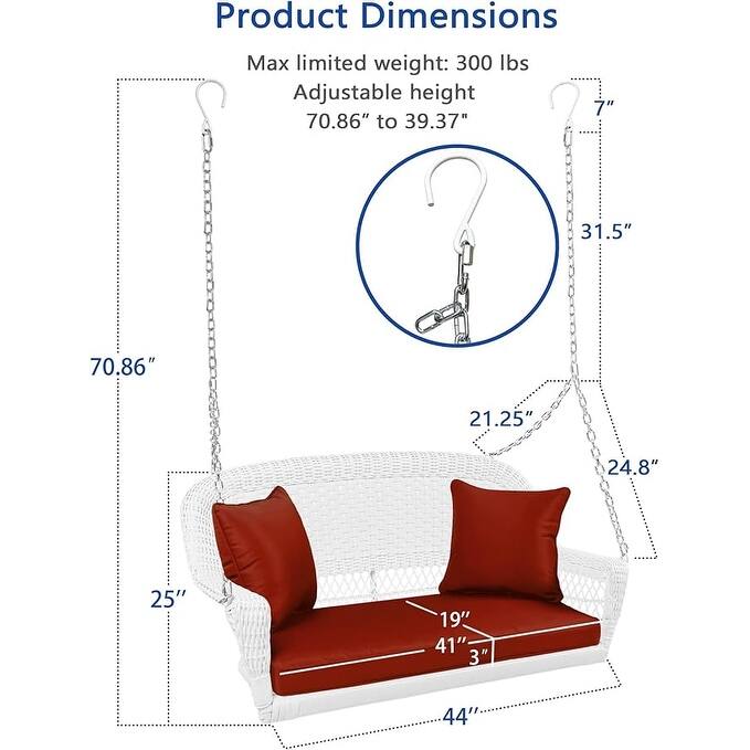 28 in. W White Cushion in Aluminum Frame Outdoor Porch Swing with CushionGuard and Stand
