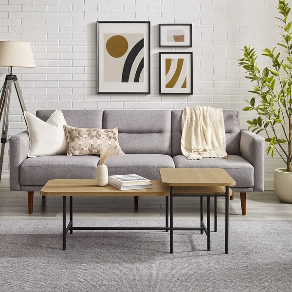 slide 2 of 16, Middlebrook Contemporary Nesting Coffee Table Coastal Oak/Black