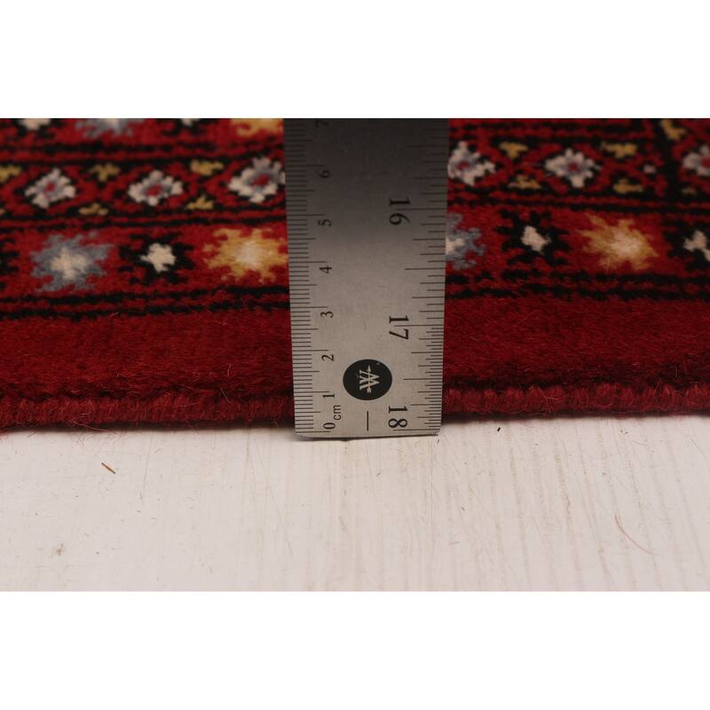 ECARPETGALLERY Hand-knotted Peshawar Bokhara Red Wool Rug - 6'9 x 10'4