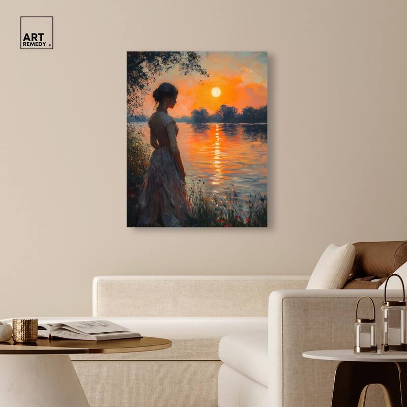 Sunset Pond Canvas by Art Remedy, Gallery Wrapped
