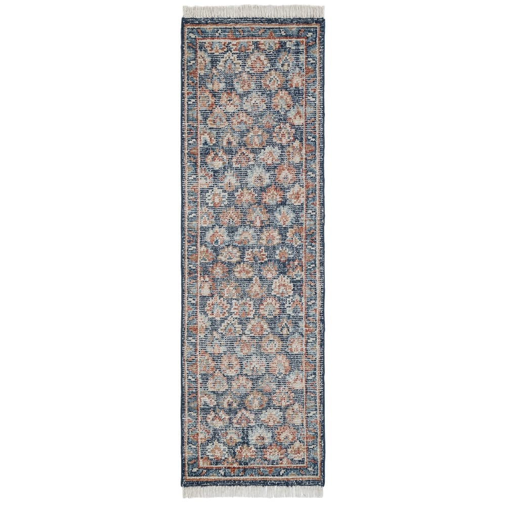 Terra by Obeetee Palace Floral Navy Rug