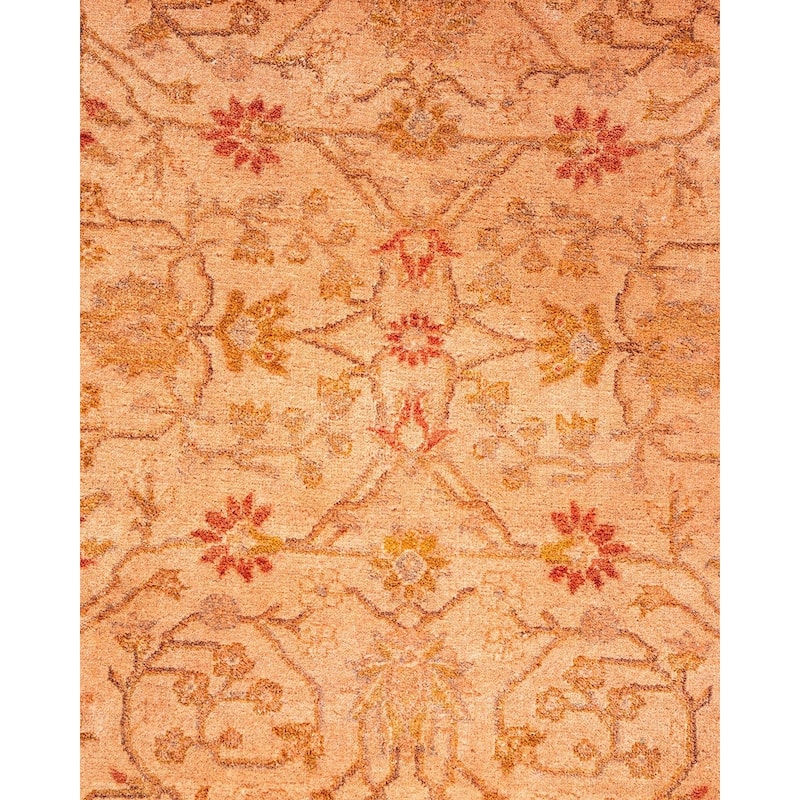 Overton Hand Knotted Wool Vintage Inspired Modern Contemporary Overdyed Pink Area Rug - 2' 9" x 4' 2"