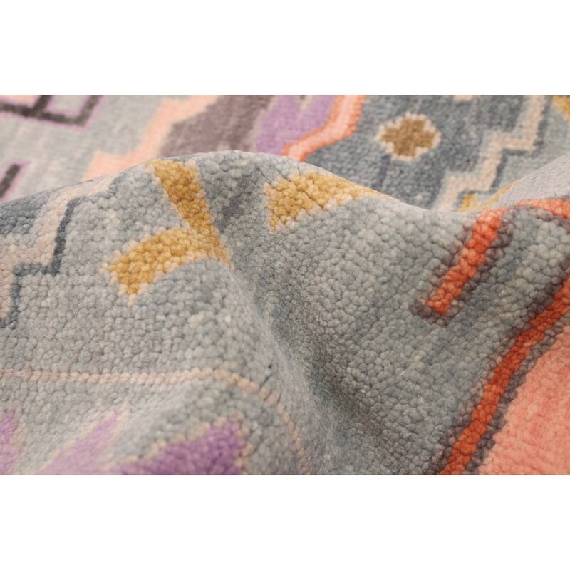 ECARPETGALLERY Hand-knotted Modern Oushak Light Blue Wool Rug - 8'1 x 9'10