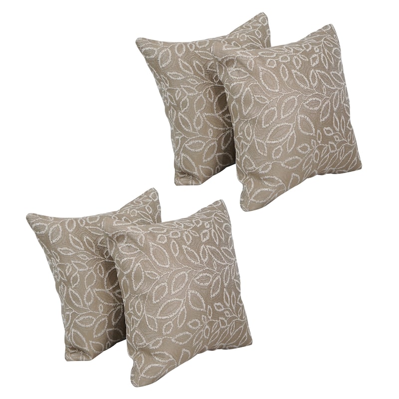 Blazing Needles 17-inch Square Throw Pillows (Set of 4) - Florian Camel