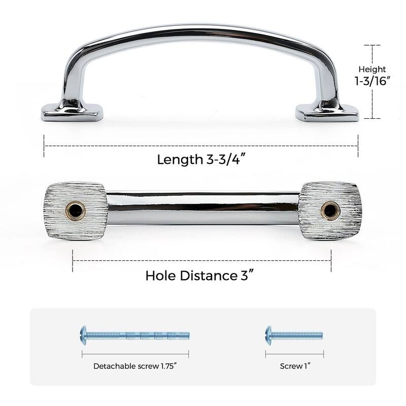 10 Pack Solid 3 Inch Drawer Pulls - 3.75"L x 0.64"W