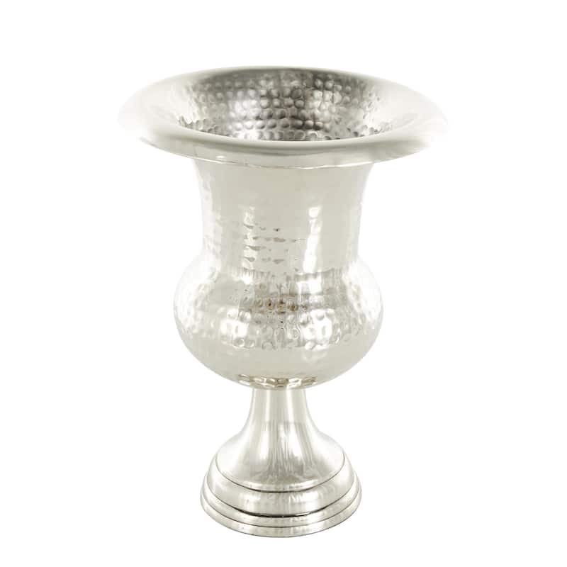 Aluminum Metal Goblet Inspired Hammered Decorative Vase - Silver or Gold - Roche River Decor