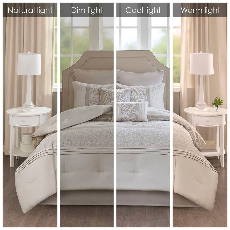 GDF Studio - Embroidered Comforter Set with Decorative Pillows