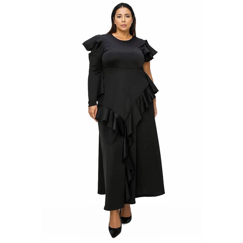 L I V D Plus Size Vivienne Ruffled Maxi Dress