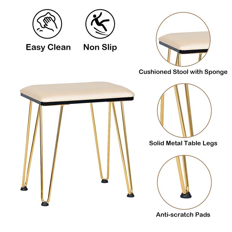 Vanity Table Set with Lighted Mirror