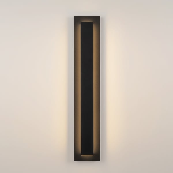 Rennnsan Aluminum Modern Black Rectangular Linear Outdoor Wall