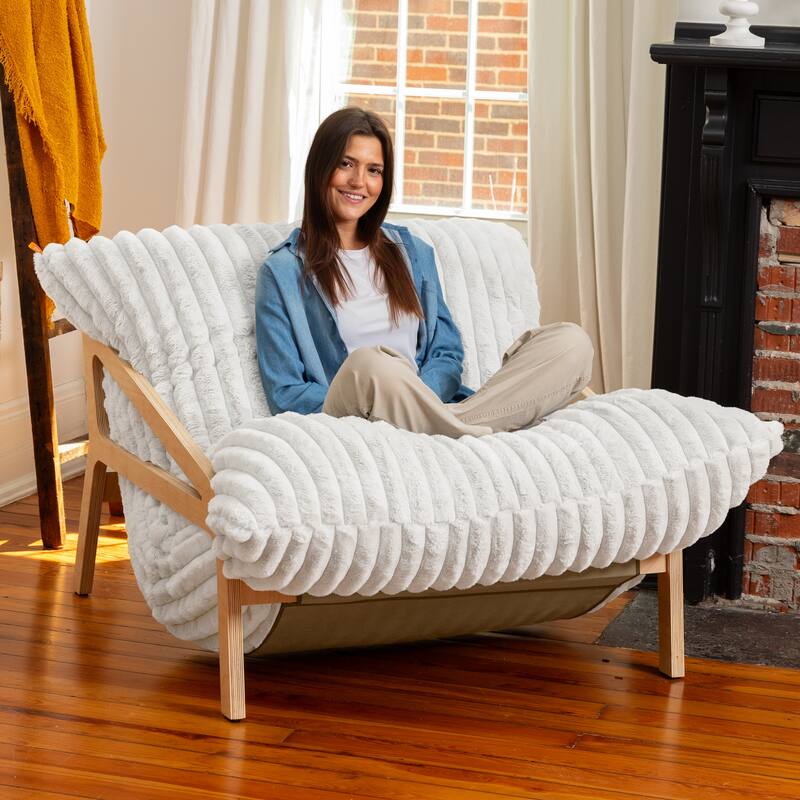 Pillow Saxx Dream Lounger with Wood Frame - 3-in-1 Bean Bag