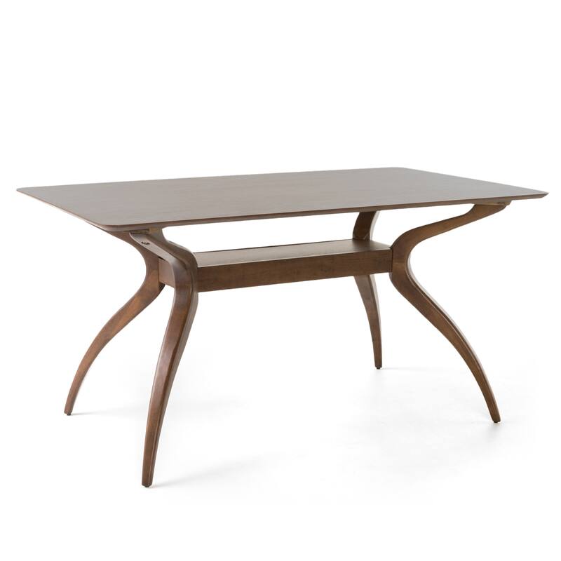 Carson Carrington Lund Mid-Century 5-piece Large Wood Rectangular Dining Set with Curved Legs by Christopher Knight Home